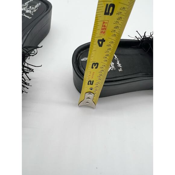 Jeffrey Campbell LF x JC Limited Edition Fringe Slip On Flat Sandals Black 7 - Picture 2 of 10